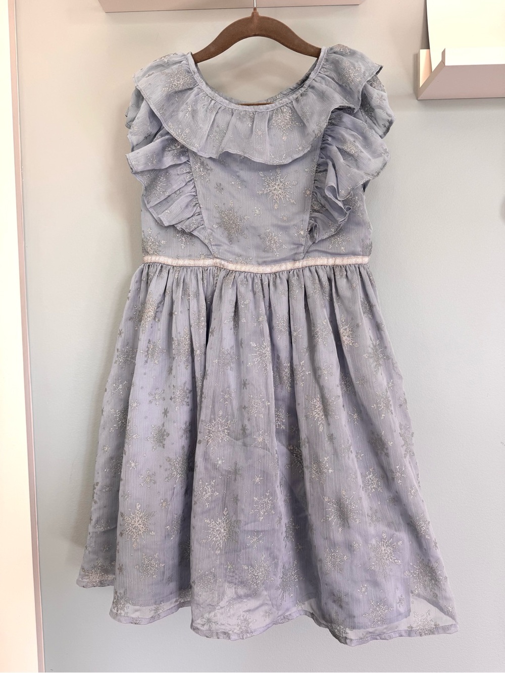 Janie and Jack x Disney Silver-Embellished Light Blue Frozen Party Dress